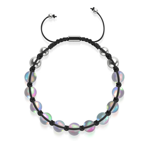Noir | Gris | Argent | Bracelet Charmballa Verre Sirène